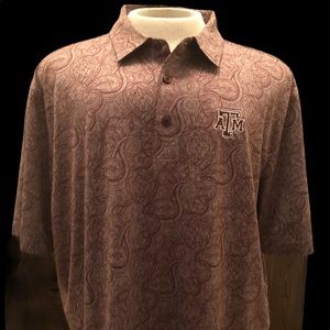 Cutter&Buck Paisley Maroon ATM Golf Polo Shirt